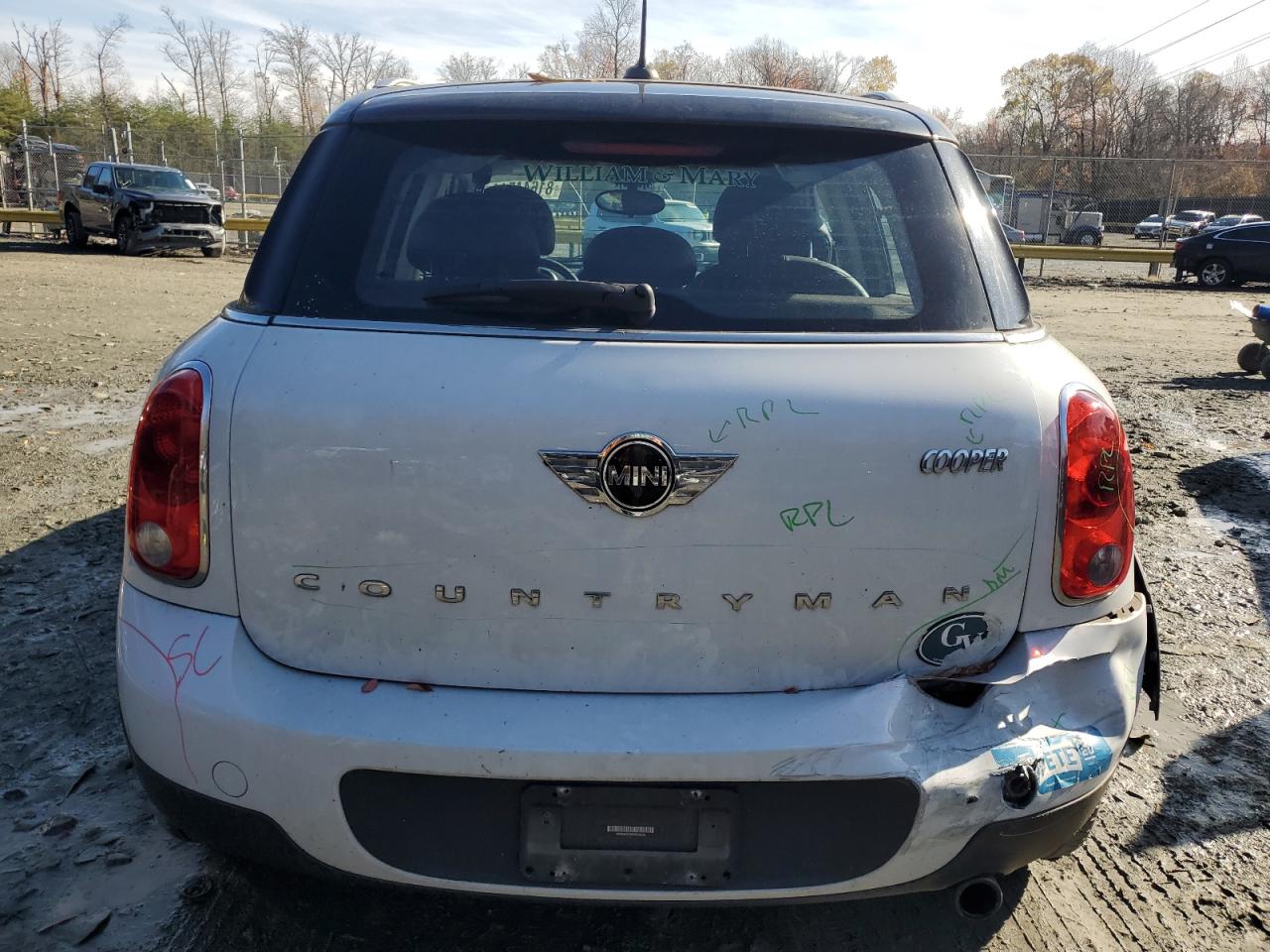 2014 MINI Cooper VIN WMWZB3C58EWR39022 Copart auction photo, rear end damage thumbnail 6