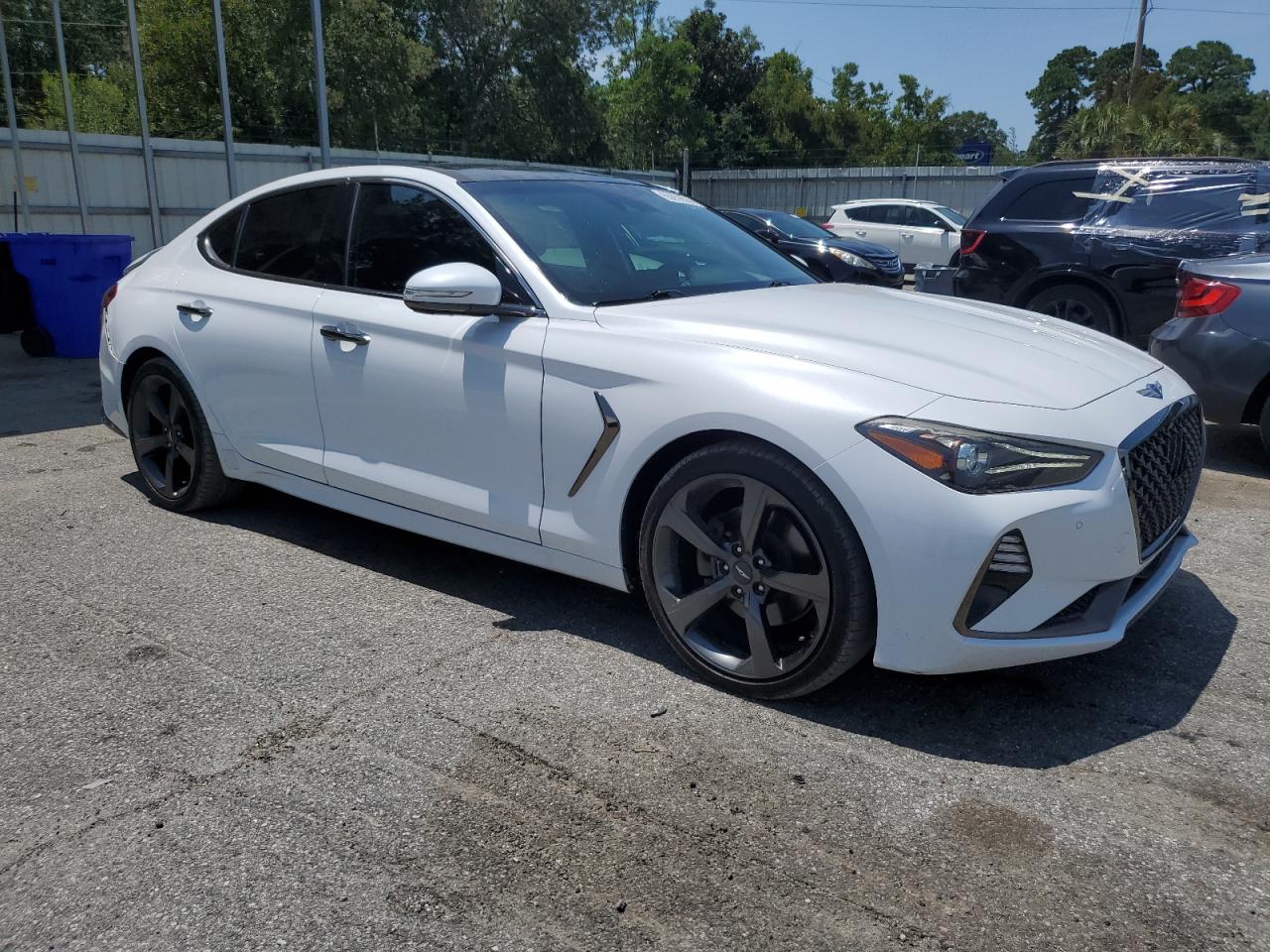 2019 Genesis G70 VIN KMTG44LAXKU019182 Copart auction photo, rear end damage thumbnail 4