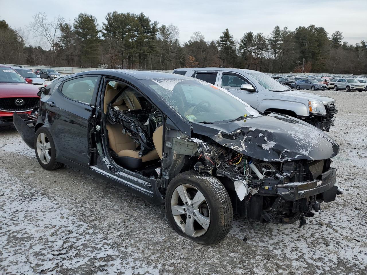 2013 Hyundai Elantra VIN 5NPDH4AEXDH376631 Copart auction photo, all over damage thumbnail 4