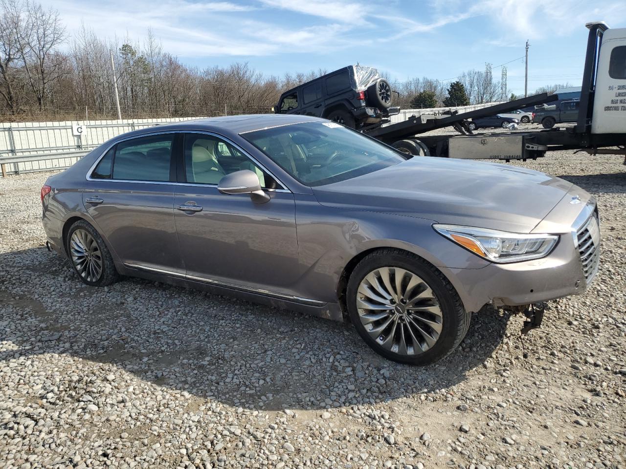 2018 Genesis G90 VIN KMHG54JH9JU037162 Copart auction photo, front end / undercarriage damage thumbnail 4