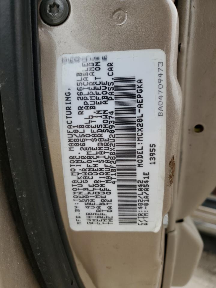 2002 Toyota Avalon VIN 4T1BF28BX2U209374 Copart auction photo, front end / minor dent/scratches damage thumbnail 13