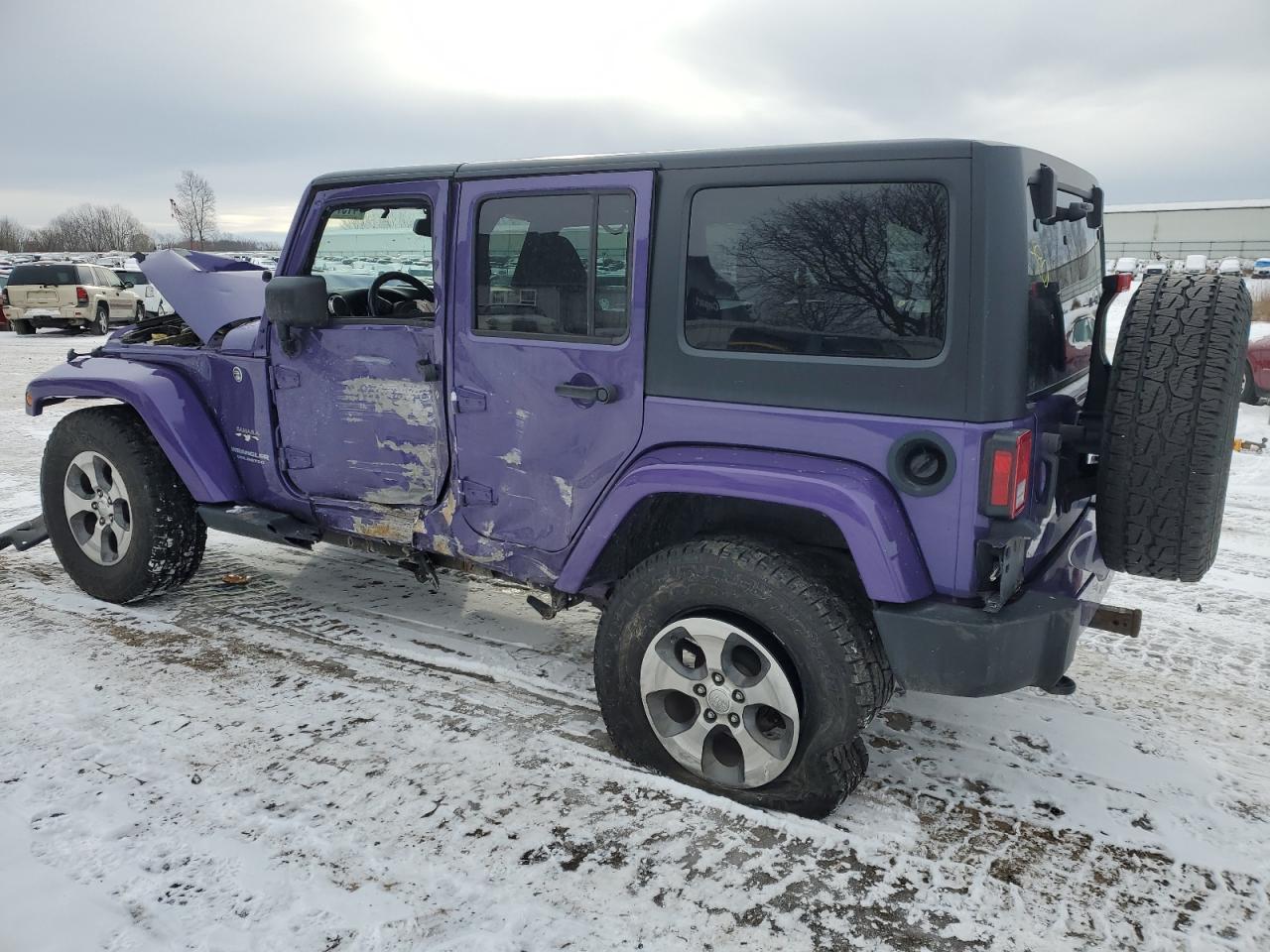 2017 Jeep Wrangler VIN 1C4BJWEG6HL706351 Copart auction photo, front end / side damage thumbnail 2