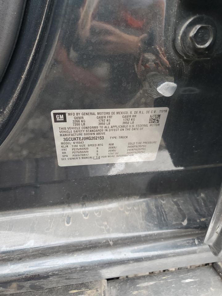 2017 Chevrolet Silverado VIN 3GCUKTEJ9HG262153 Copart auction photo, front end damage thumbnail 12