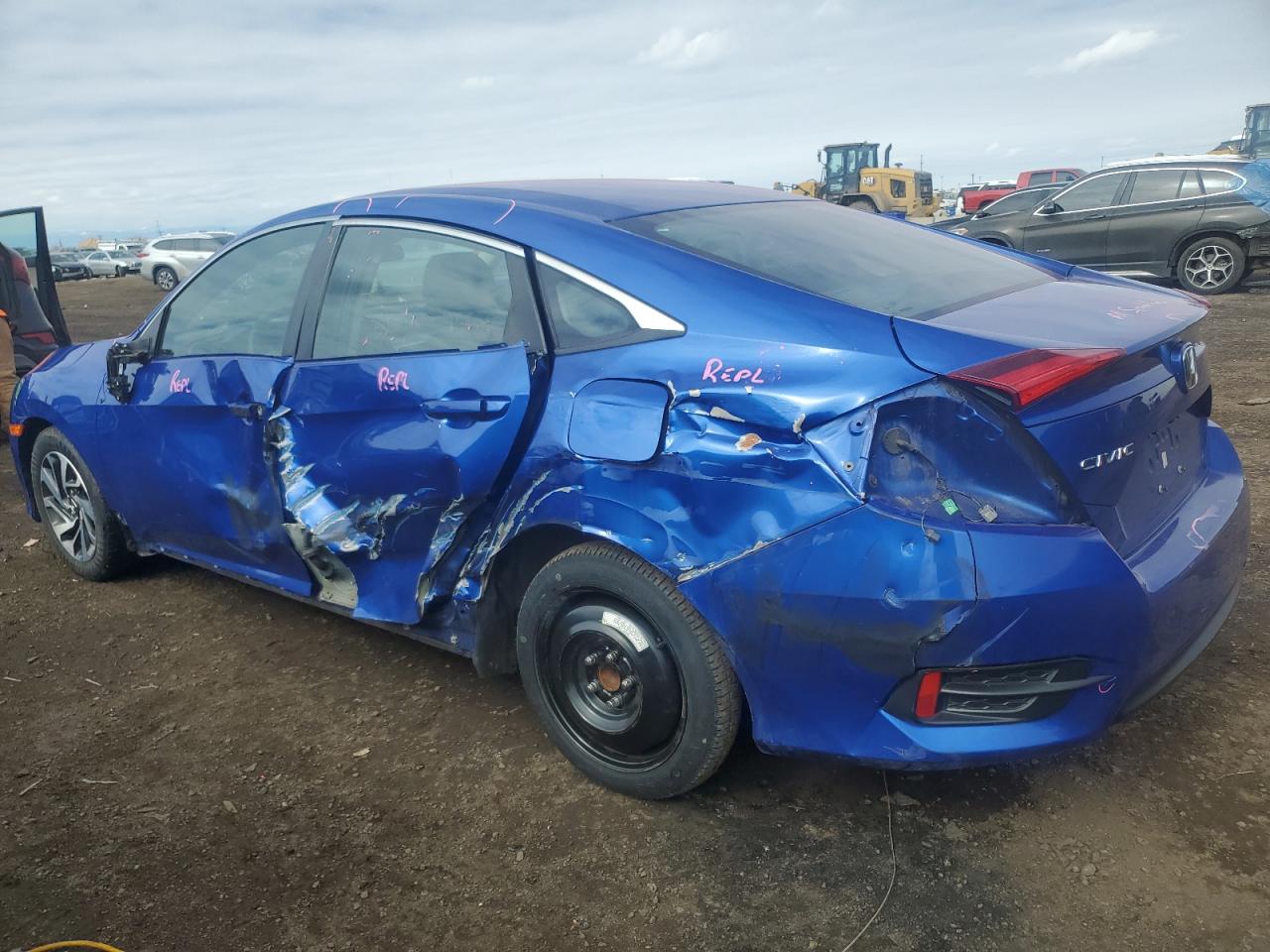 2016 Honda Civic VIN 2HGFC2F80GH555984 Copart auction photo, side / rear end damage thumbnail 2