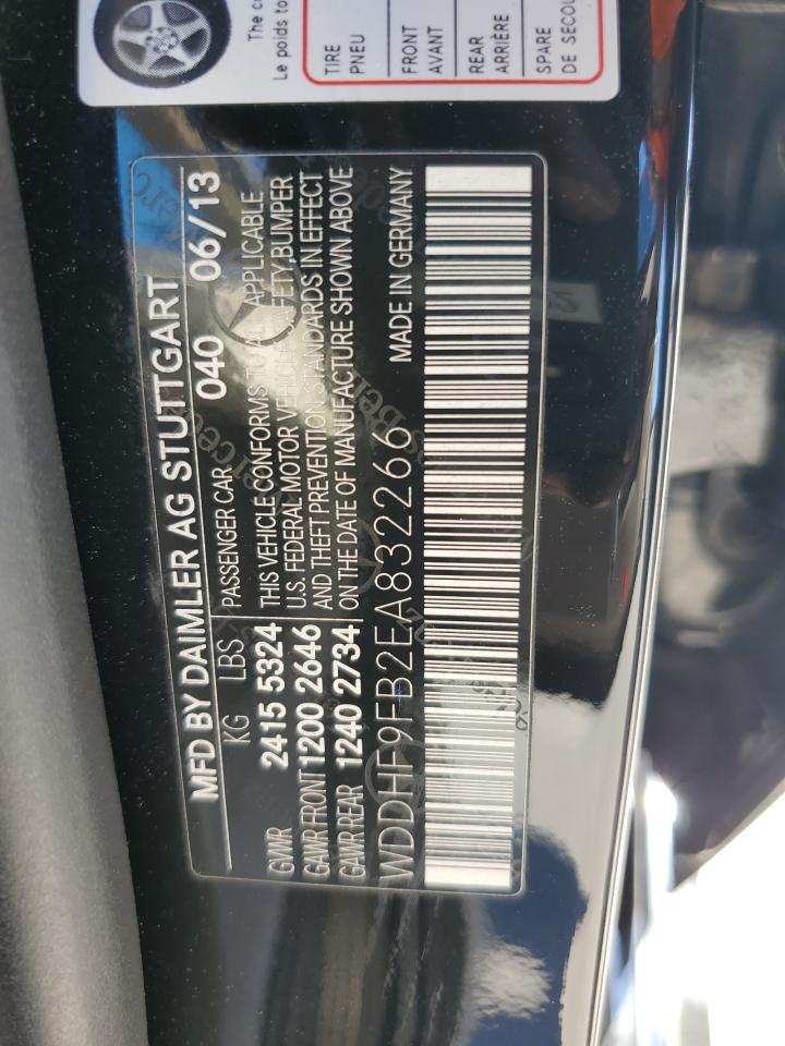 2014 Mercedes-Benz E-klasse VIN WDDHF9FB2EA832266 Copart auction photo, front end / undercarriage damage thumbnail 14