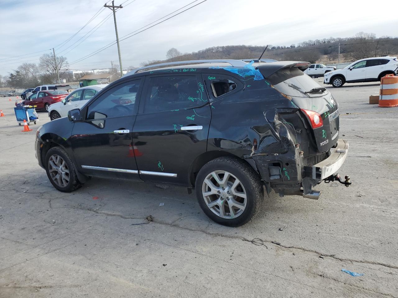 2011 Nissan Rogue VIN JN8AS5MV7BW314766 Copart auction photo, side / rear end damage thumbnail 2