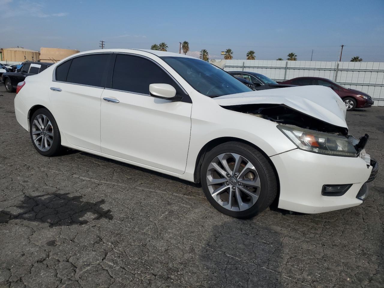 2014 Honda Accord VIN 1HGCR2F54EA205843 Copart auction photo, front end / side damage thumbnail 4