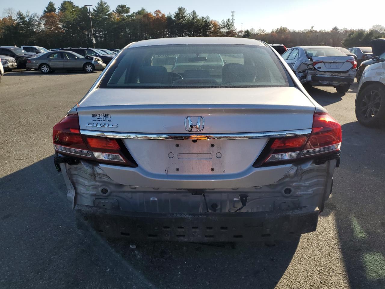 2015 Honda Civic VIN 19XFB2F84FE252136 Copart auction photo, side / rear end damage thumbnail 6