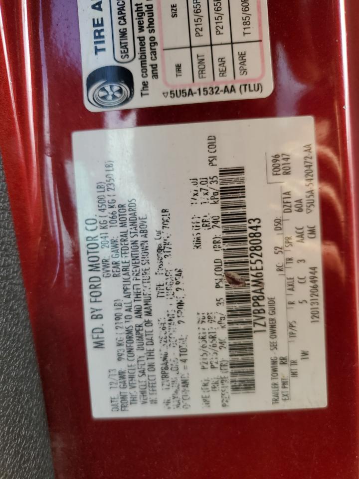 2014 Ford Mustang VIN 1ZVBP8AM6E5280843 Copart auction photo, front end damage thumbnail 12