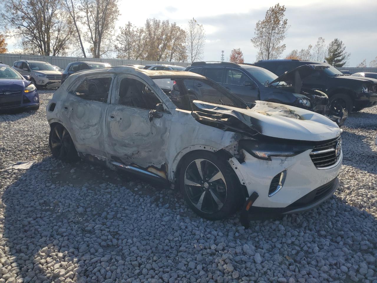 2021 Buick Envision VIN LRBFZPR45MD010874 Copart auction photo, burn damage thumbnail 4