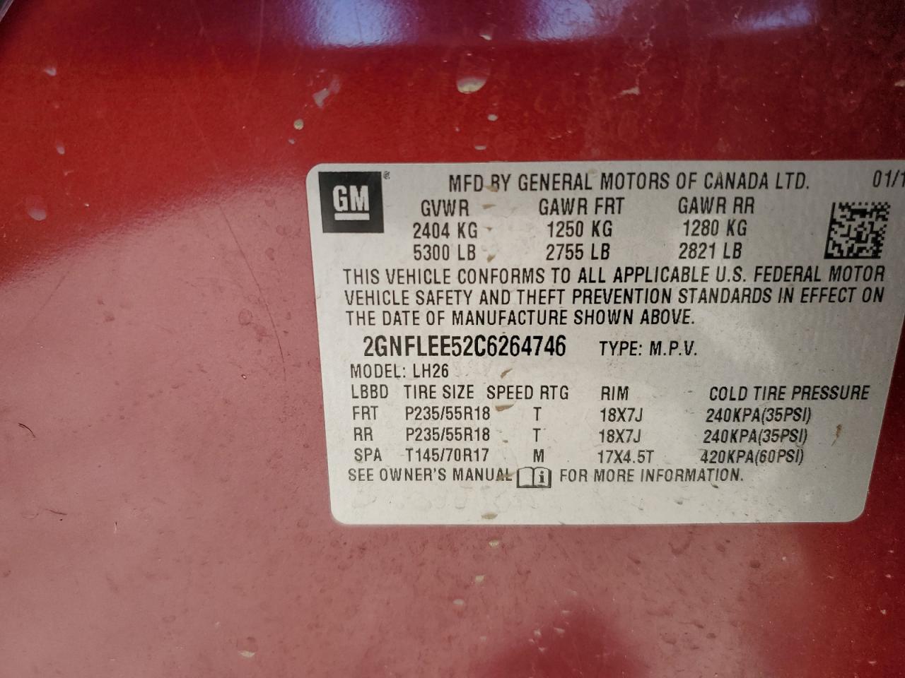 2012 Chevrolet Equinox VIN 2GNFLEE52C6264746 Copart auction photo, side / front end damage thumbnail 15