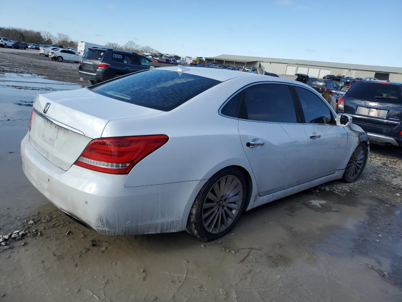 2014 Hyundai Equus VIN KMHGH4JH4EU083043 Copart auction photo, burn - engine damage thumbnail 3