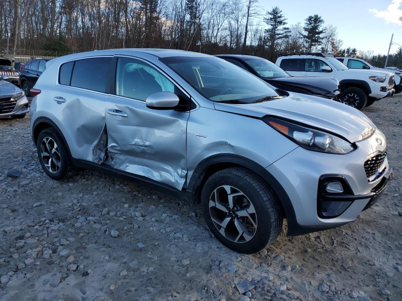 2020 KIA Sportage VIN KNDPMCACXL7810101 Copart auction photo, side / front end damage thumbnail 4