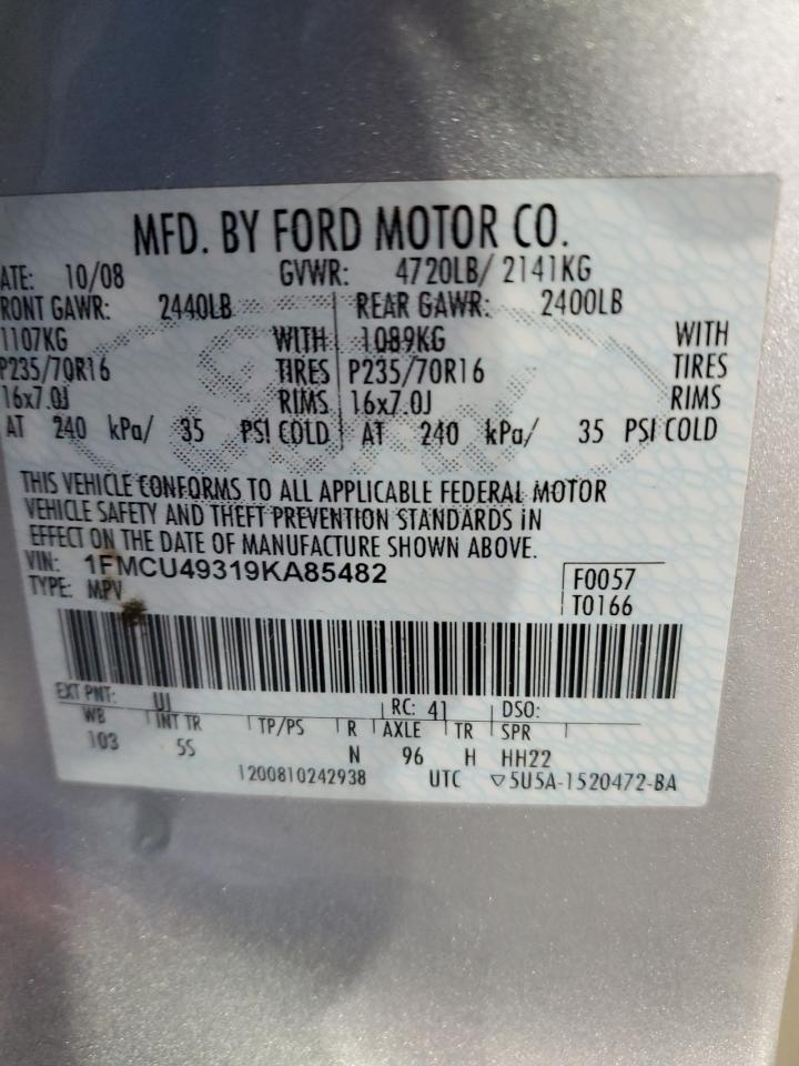 2009 Ford Escape VIN 1FMCU49319KA85482 Copart auction photo, front end / all over damage thumbnail 14