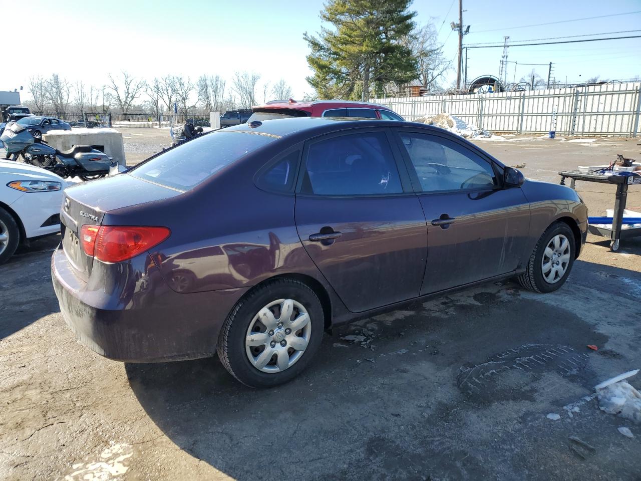 2007 Hyundai Elantra VIN KMHDU46D87U205362 Copart auction photo, side damage thumbnail 3