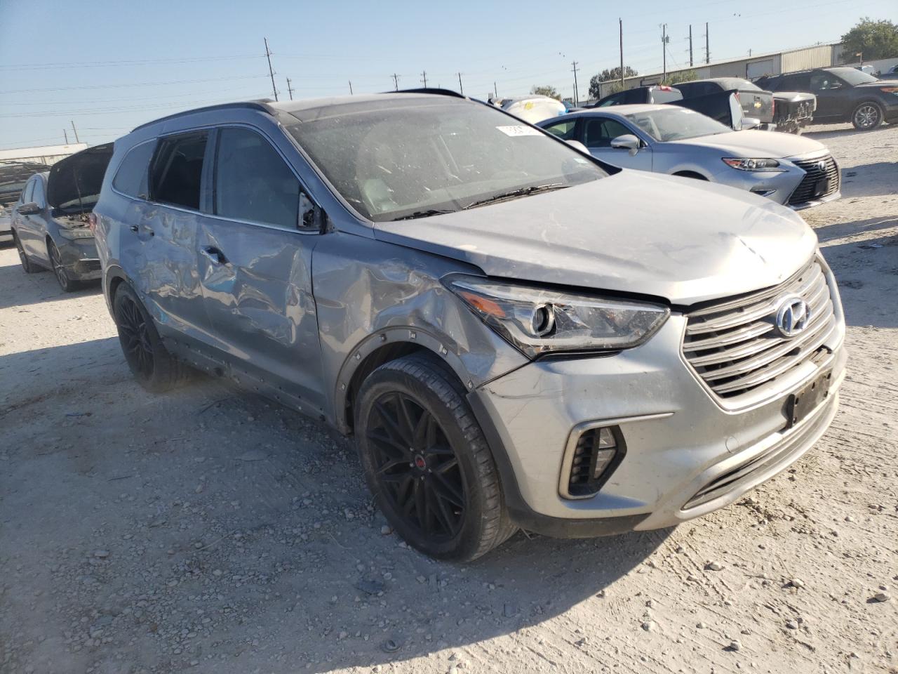 2017 Hyundai Santa Fe VIN KM8SR4HF6HU241270 Copart auction photo, front end / side damage thumbnail 4