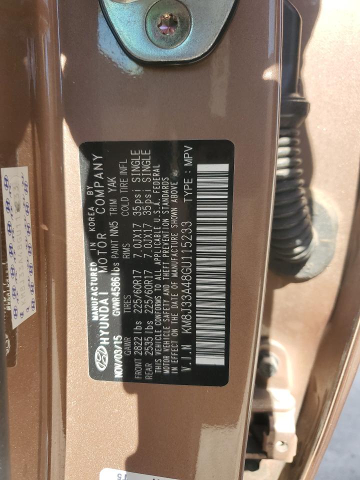 2016 Hyundai Tucson VIN KM8J33A48GU115233 Copart auction photo, mechanical / normal wear damage thumbnail 13