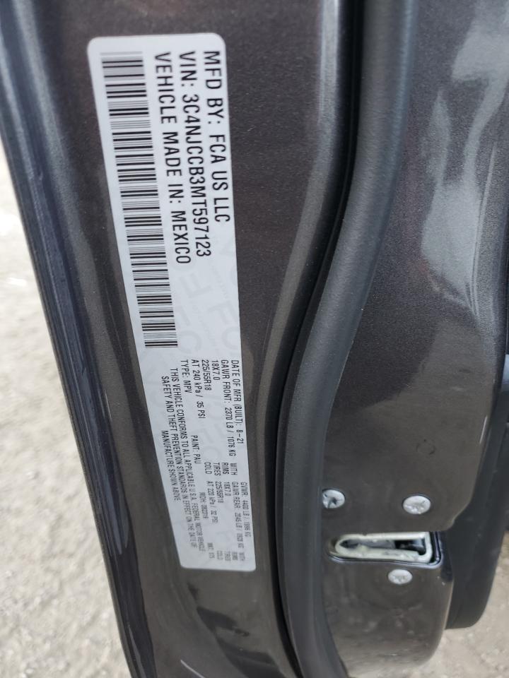 2021 Jeep Compass VIN 3C4NJCCB3MT597123 Copart auction photo, front end / side damage thumbnail 15