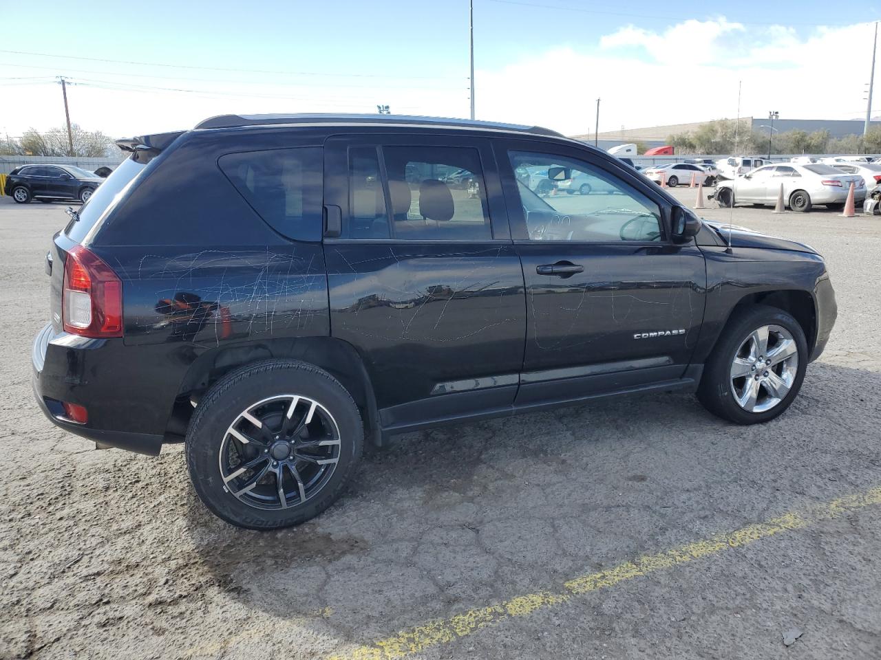 2014 Jeep Compass VIN 1C4NJCEB7ED632136 Copart auction photo, vandalism damage thumbnail 3