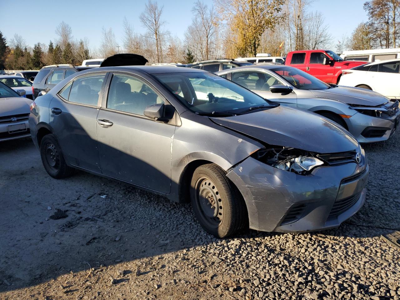 2015 Toyota Corolla VIN 5YFBURHE3FP281873 Copart auction photo, front end / undercarriage damage thumbnail 4