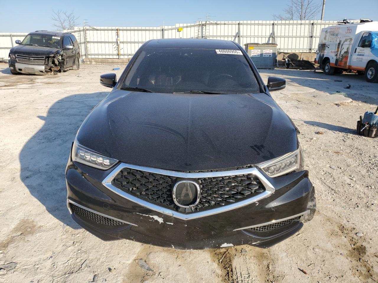 2018 Acura TLX VIN 19UUB3F50JA002599 Copart auction photo, front end / side damage thumbnail 5