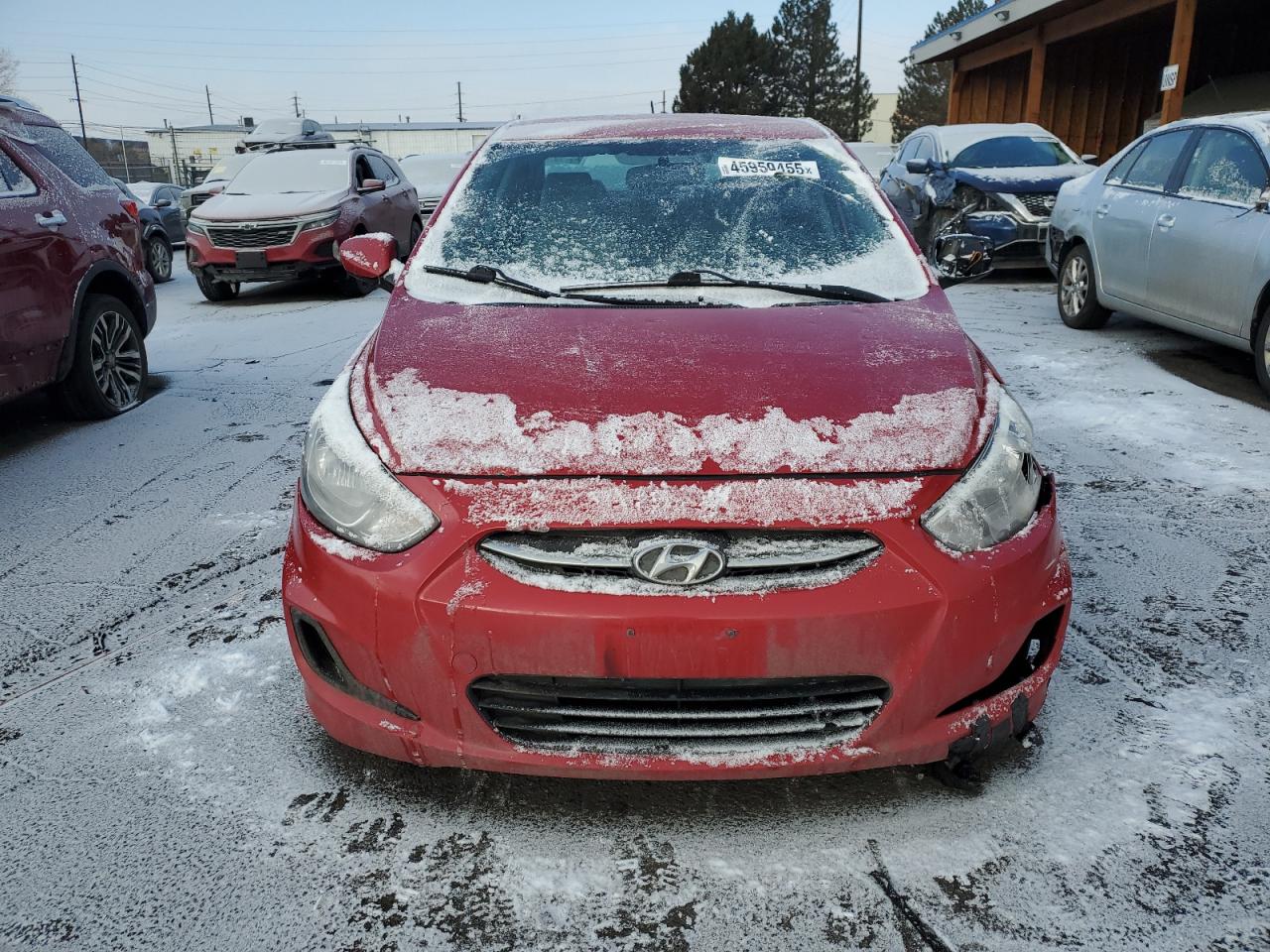 2017 Hyundai Accent VIN KMHCT4AEXHU336535 Copart auction photo, front end / hail damage thumbnail 5