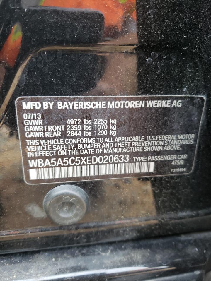 2014 BMW 5er VIN WBA5A5C5XED020633 Copart auction photo, stripped damage thumbnail 12