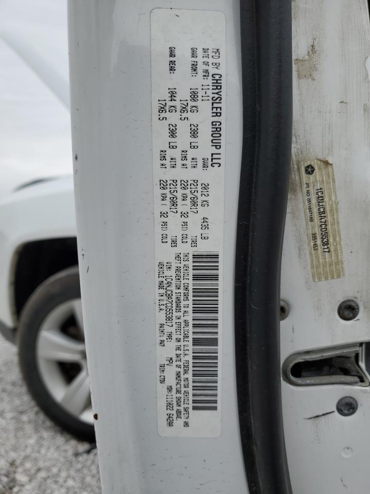 2012 Jeep Compass VIN 1C4NJCBA7CD553817 Copart auction photo, side damage thumbnail 15