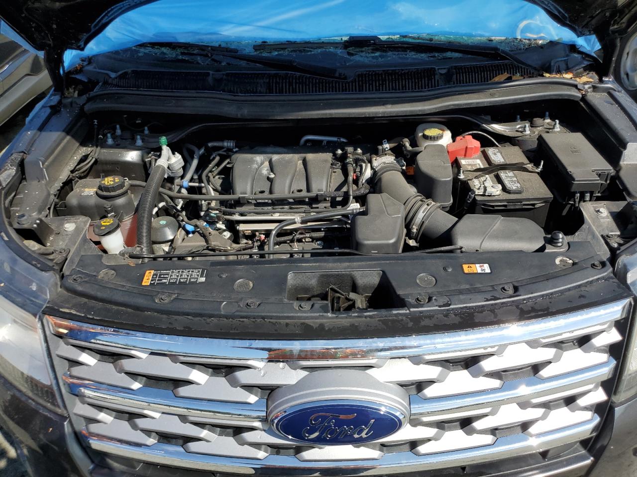 2018 Ford Explorer VIN 1FM5K7F81JGB27270 Copart auction photo, top/roof damage thumbnail 12