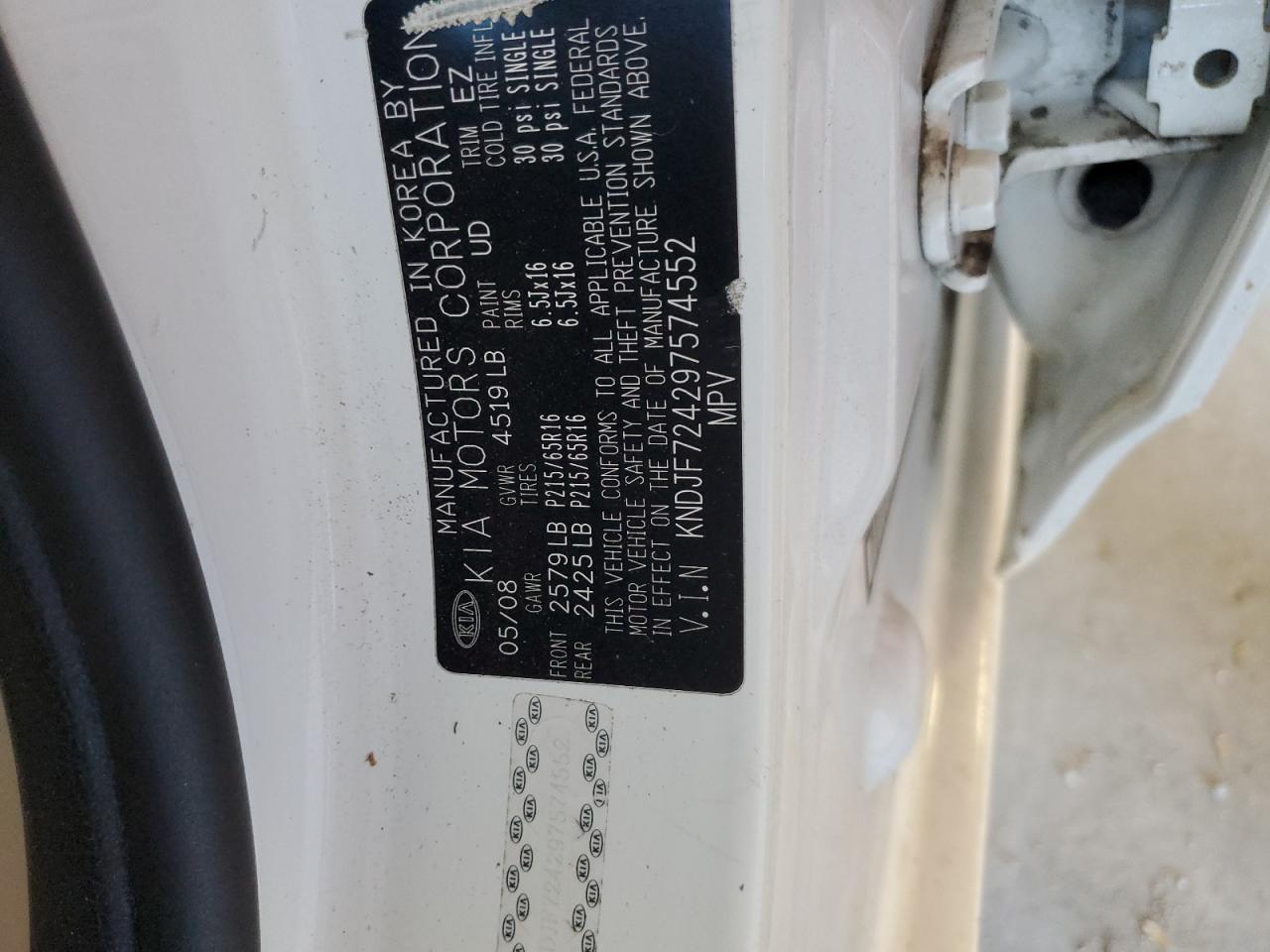 2009 KIA Sportage VIN KNDJF724297574552 Copart auction photo, rear end / undercarriage damage thumbnail 14