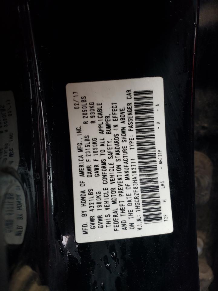 2017 Honda Accord VIN 1HGCR2F83HA162711 Copart auction photo, undercarriage / front end damage thumbnail 12