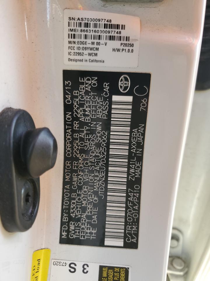 2013 Toyota Prius VIN JTDZN3EU7D3259062 Copart auction photo, side damage thumbnail 14