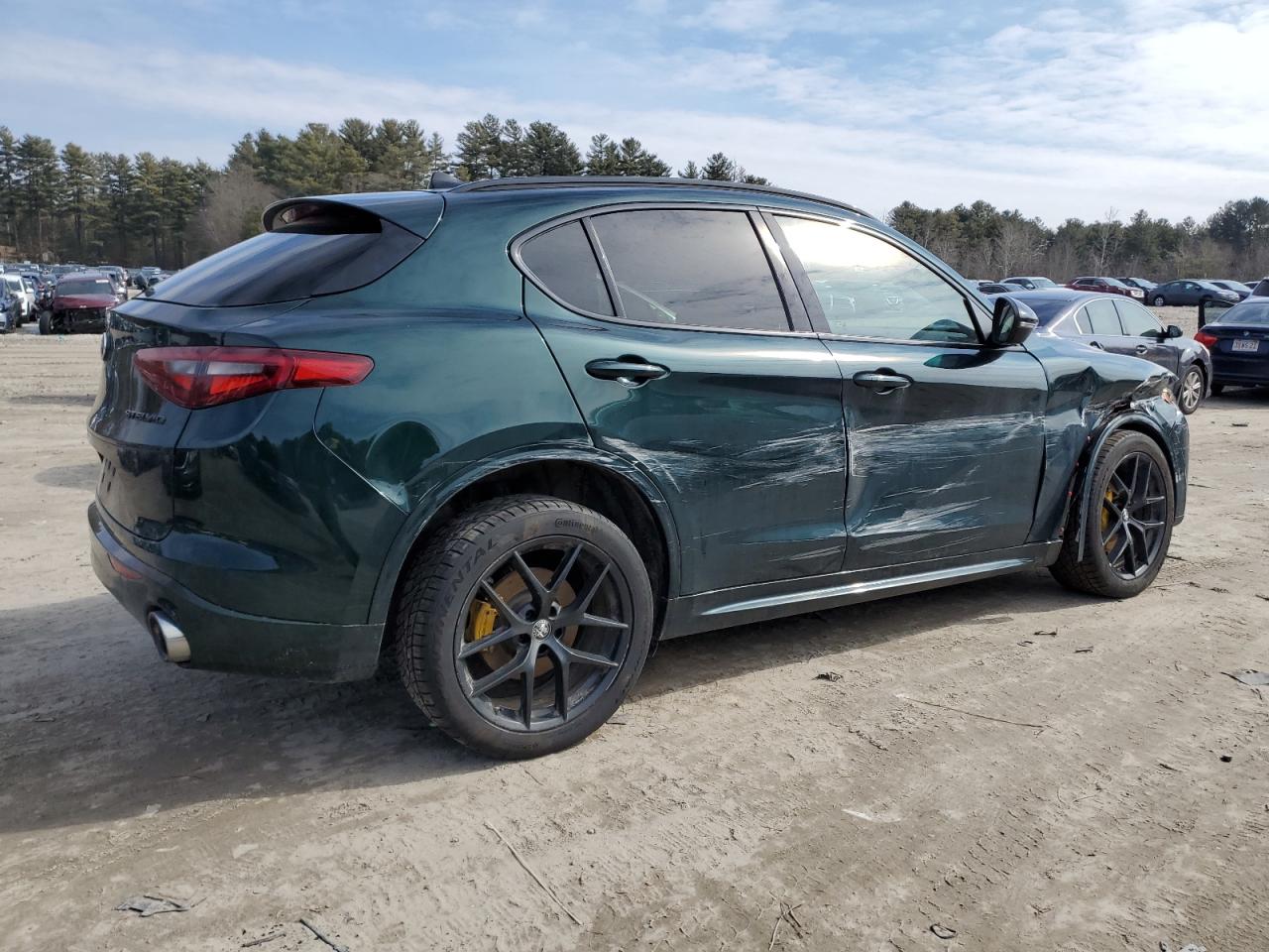 2021 Alfa Romeo Stelvio VIN ZASPAKBNXM7D17157 Copart auction photo, front end / side damage thumbnail 3