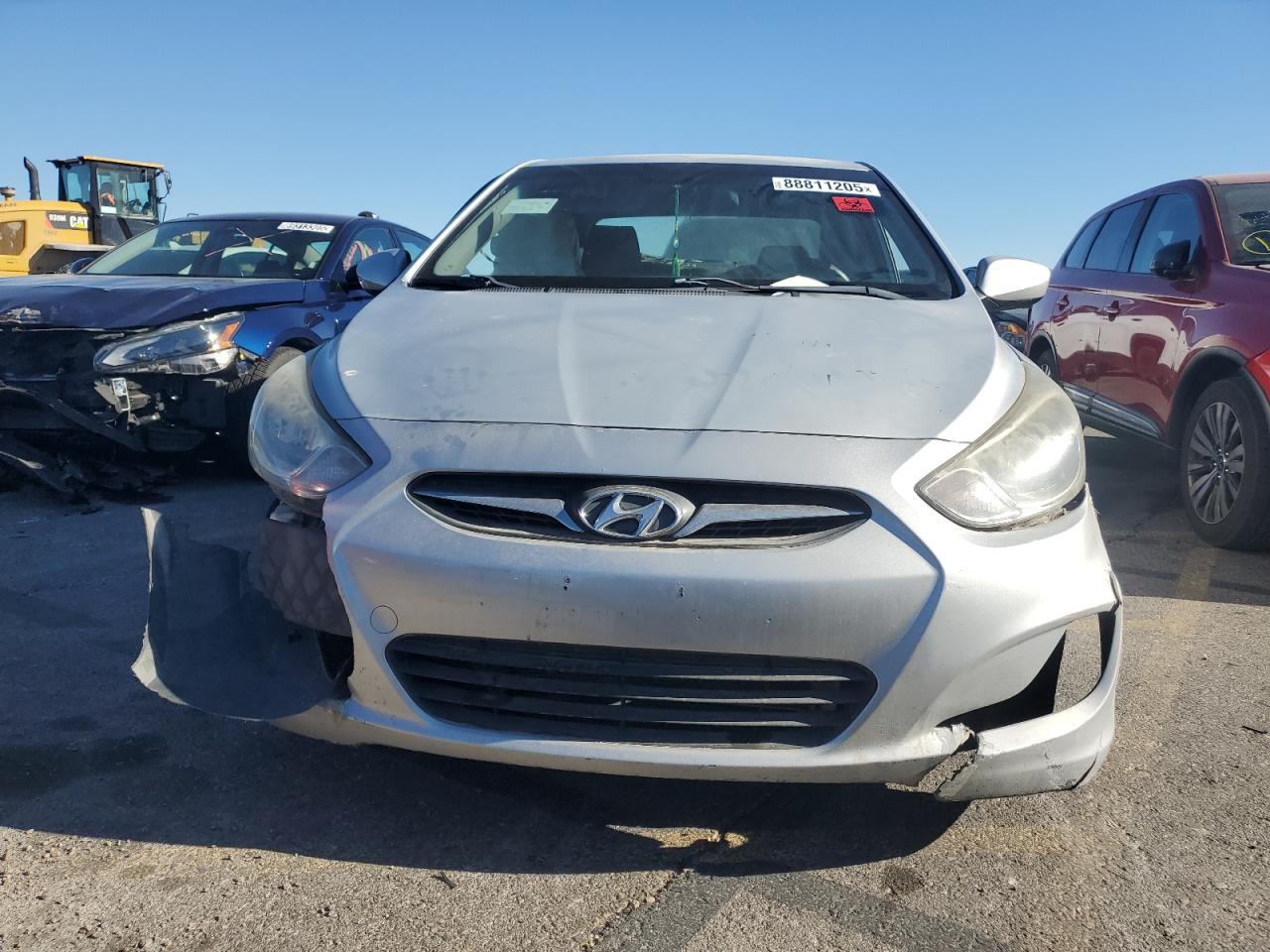 2013 Hyundai Accent VIN KMHCT4AE2DU469266 Copart auction photo, front end / side damage thumbnail 5