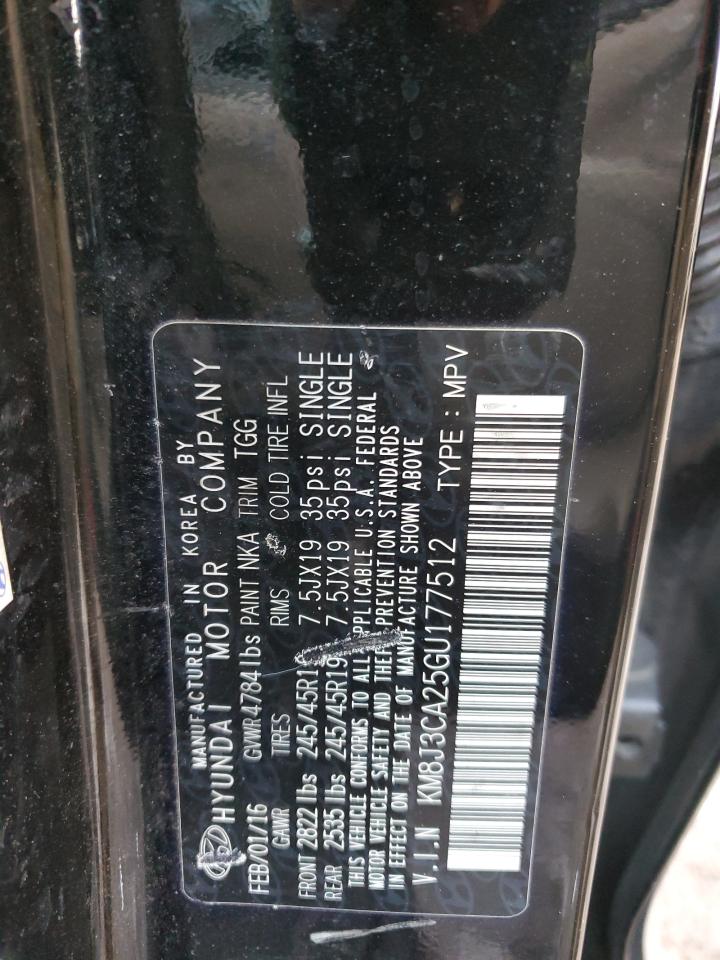 2016 Hyundai Tucson VIN KM8J3CA25GU177512 Copart auction photo, rear end damage thumbnail 14