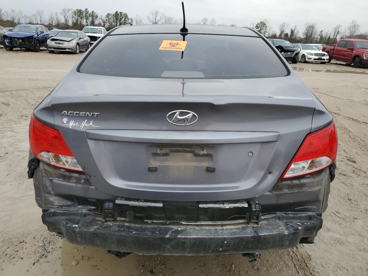 2017 Hyundai Accent VIN KMHCT4AEXHU283271 Copart auction photo, rear end damage thumbnail 6