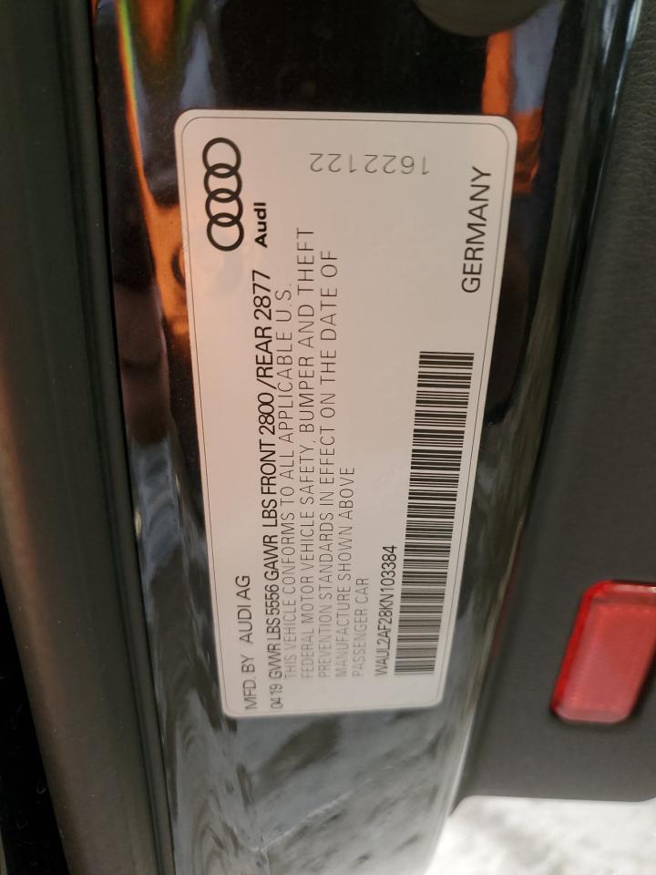 2019 Audi A6 VIN WAUL2AF28KN103384 Copart auction photo, front end damage thumbnail 12