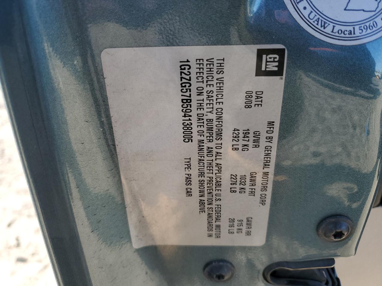 2009 Pontiac G6 VIN 1G2ZG57B594138005 Copart auction photo, front end damage thumbnail 12