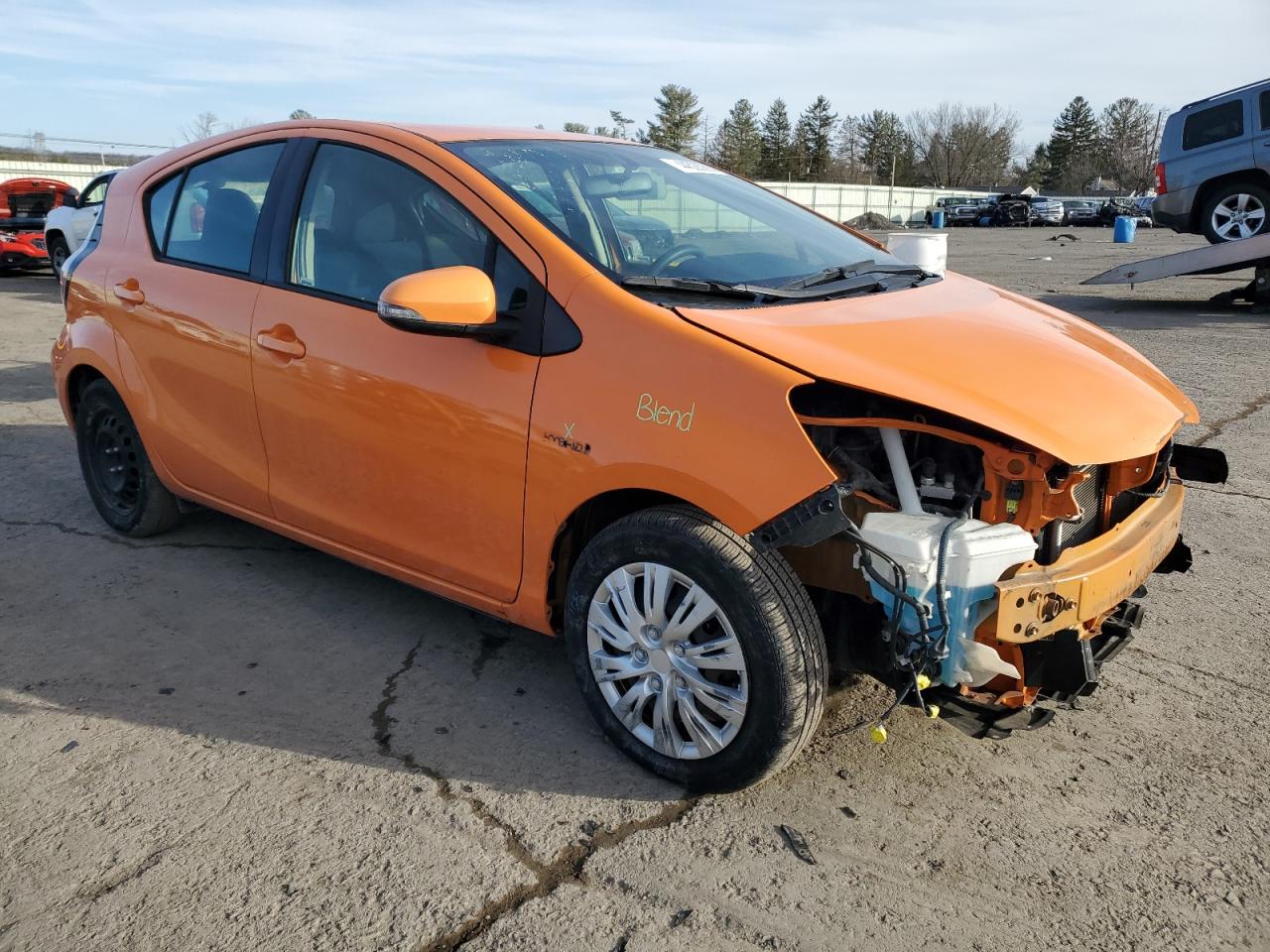 2015 Toyota Prius VIN JTDKDTB33F1115068 Copart auction photo, front end / side damage thumbnail 4