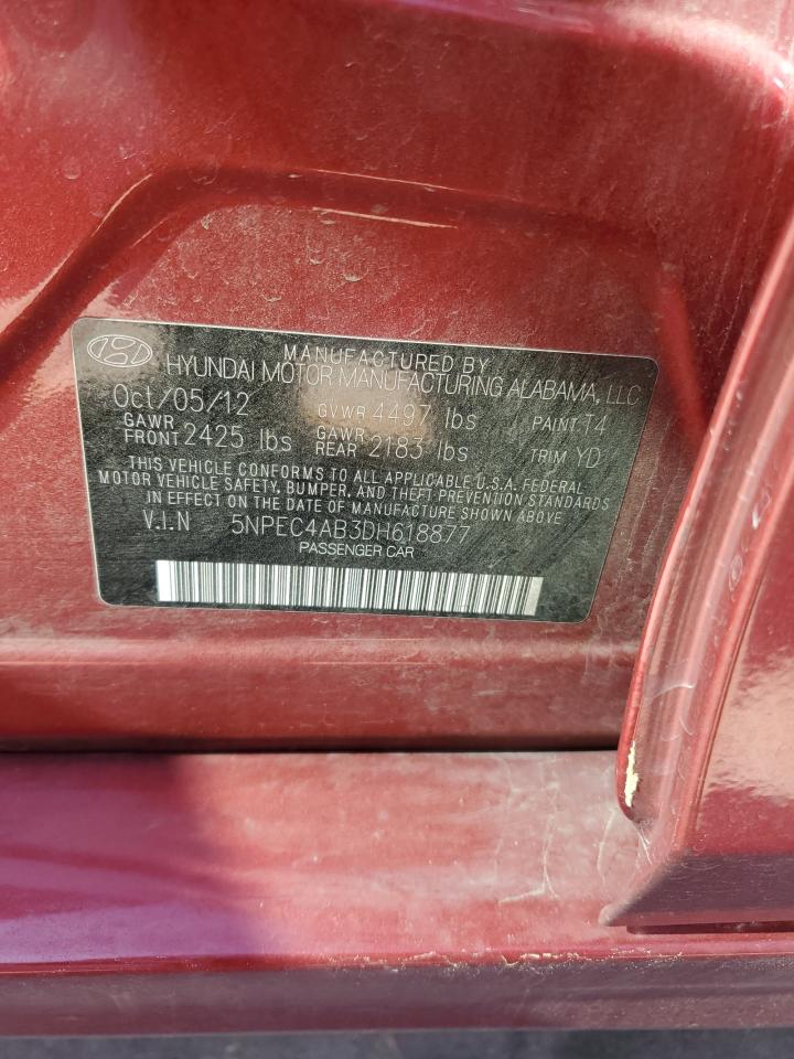 2013 Hyundai Sonata VIN 5NPEC4AB3DH618877 Copart auction photo, front end damage thumbnail 13