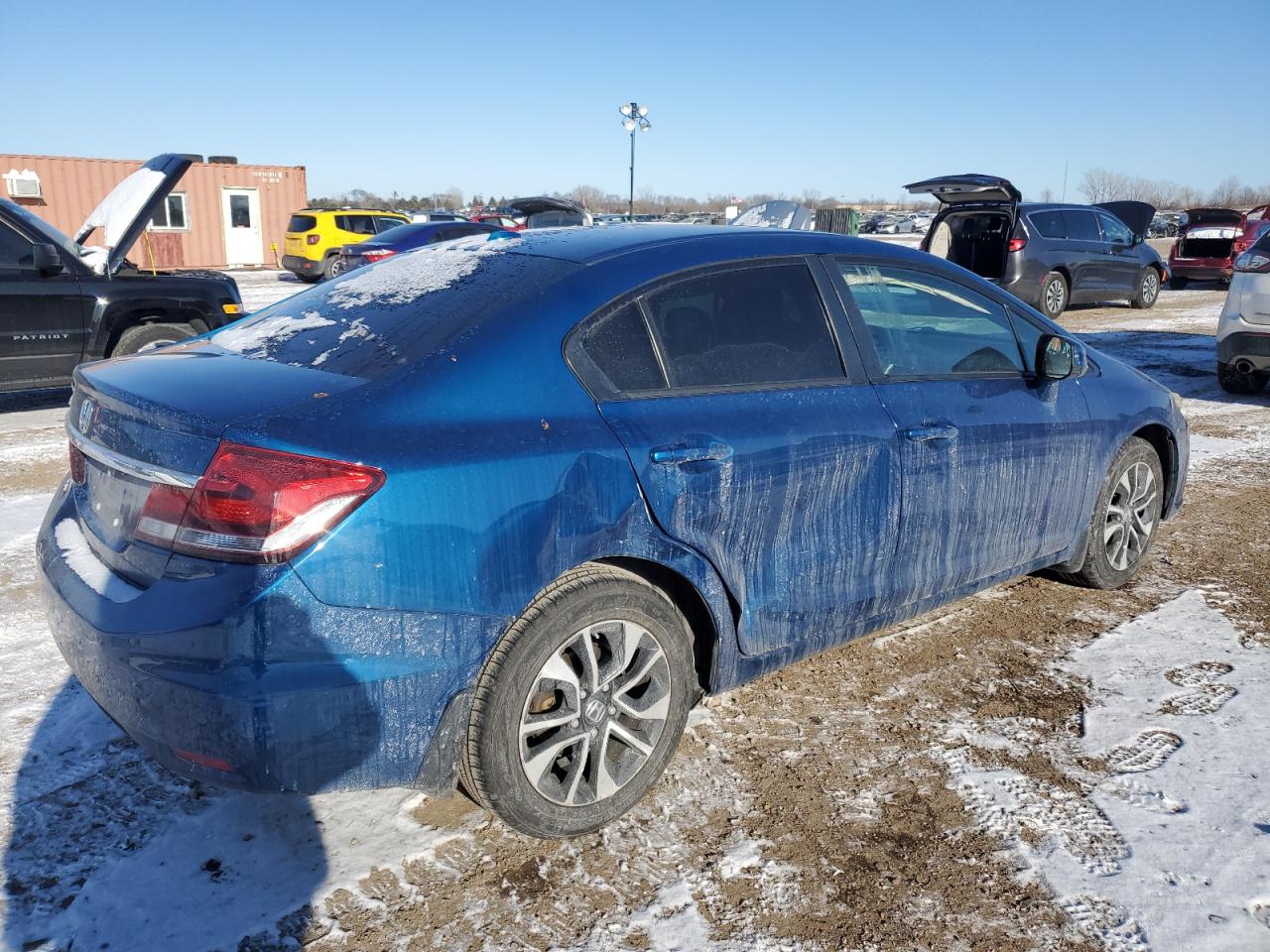 2013 Honda Civic VIN 2HGFB2F95DH558158 Copart auction photo, side / front end damage thumbnail 3