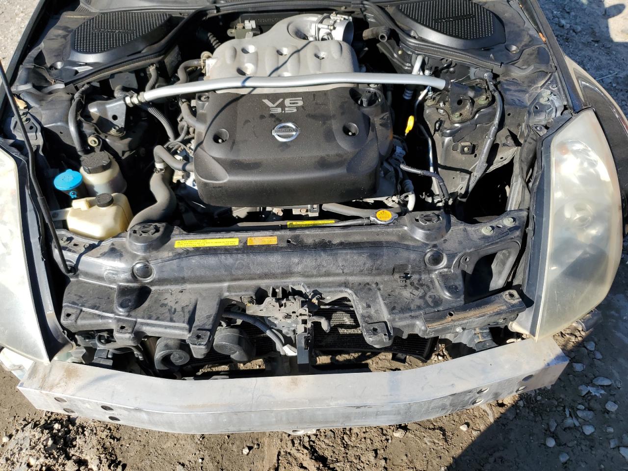 2005 Nissan 350Z VIN JN1AZ36A95M753301 Copart auction photo, front end / top/roof damage thumbnail 11