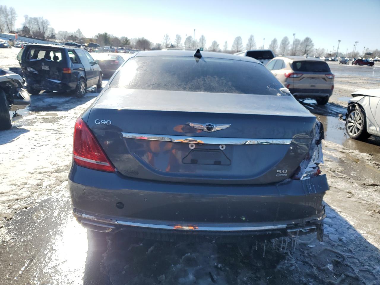 2017 Genesis G90 VIN KMHG54JH0HU023614 Copart auction photo, rear end / front end damage thumbnail 6