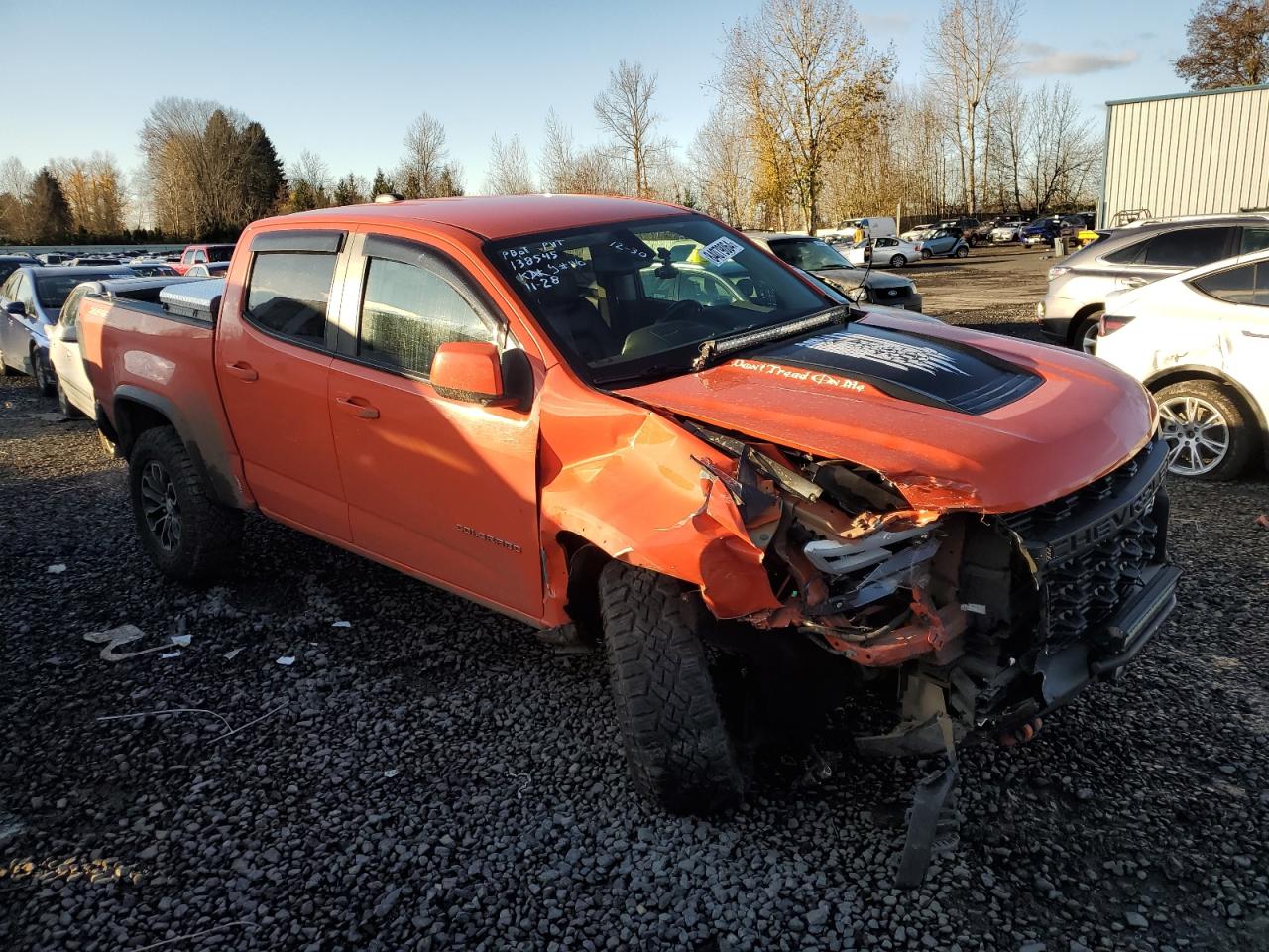 2021 Chevrolet Colorado VIN 1GCGTEEN5M1142481 Copart auction photo, front end / undercarriage damage thumbnail 4
