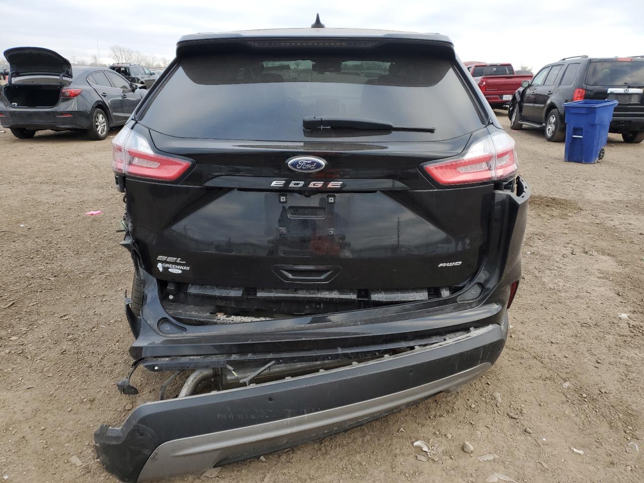 2021 Ford Edge VIN 2FMPK4J91MBA24854 Copart auction photo, rear end / side damage thumbnail 6