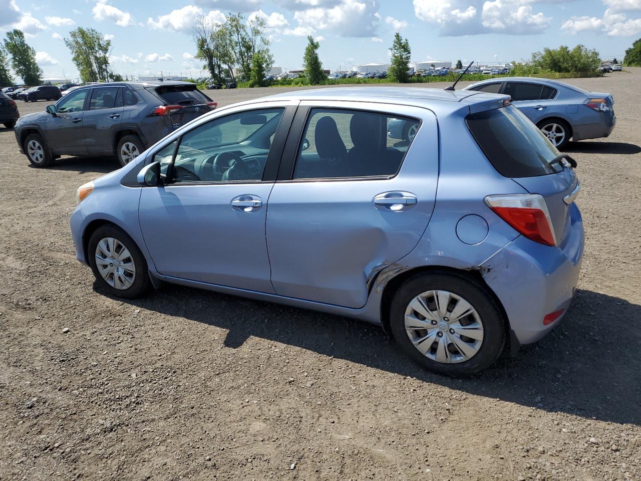 2014 Toyota Yaris VIN VNKKTUD37EA014417 Copart auction photo, side / rear end damage thumbnail 2