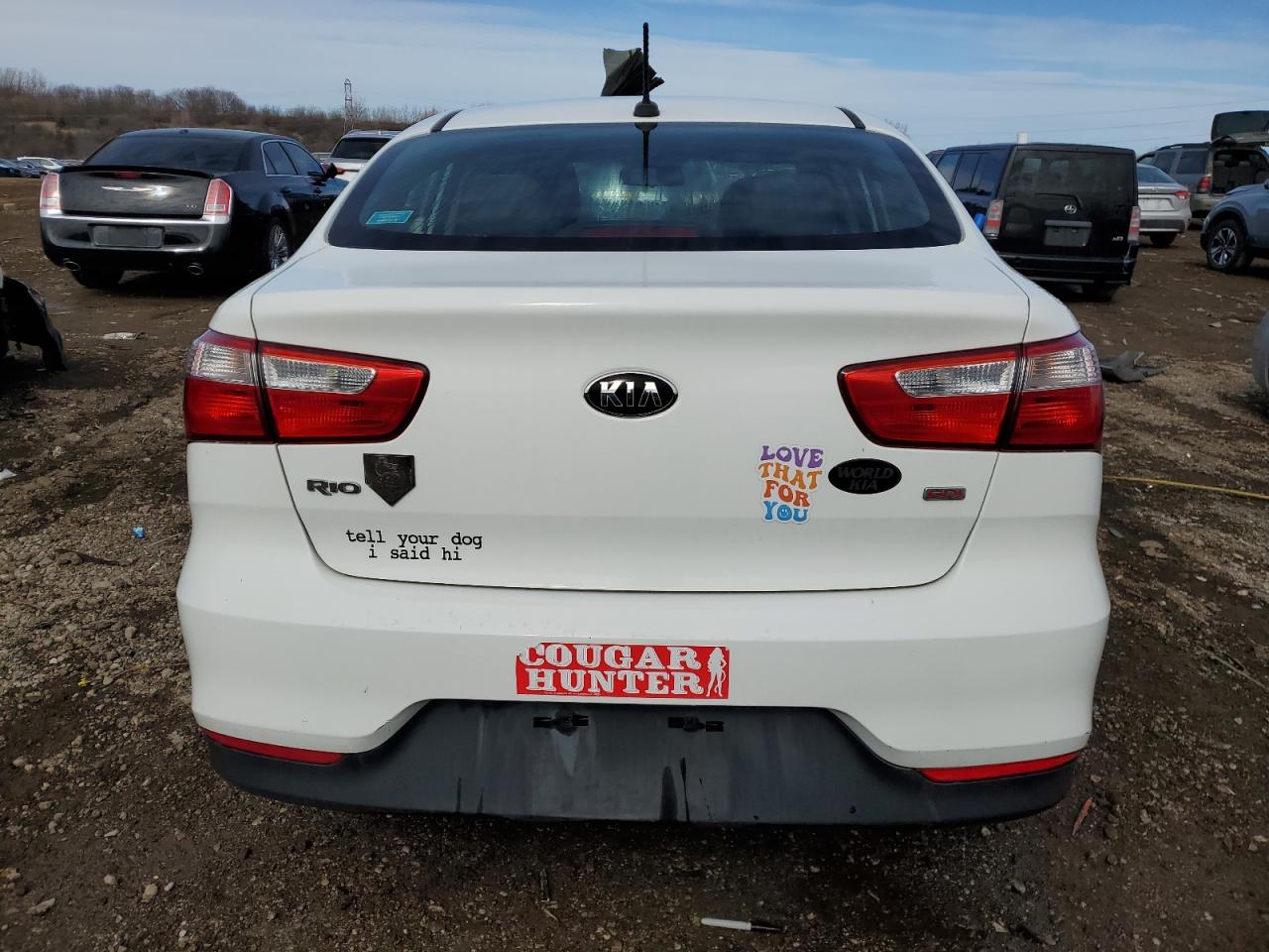 2016 KIA Rio VIN KNADM4A30G6643166 Copart auction photo, side / rear end damage thumbnail 6