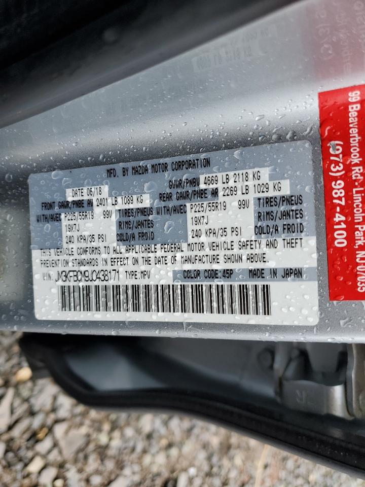 2018 Mazda CX-5 VIN JM3KFBCM9J0438171 Copart auction photo, front end / side damage thumbnail 13
