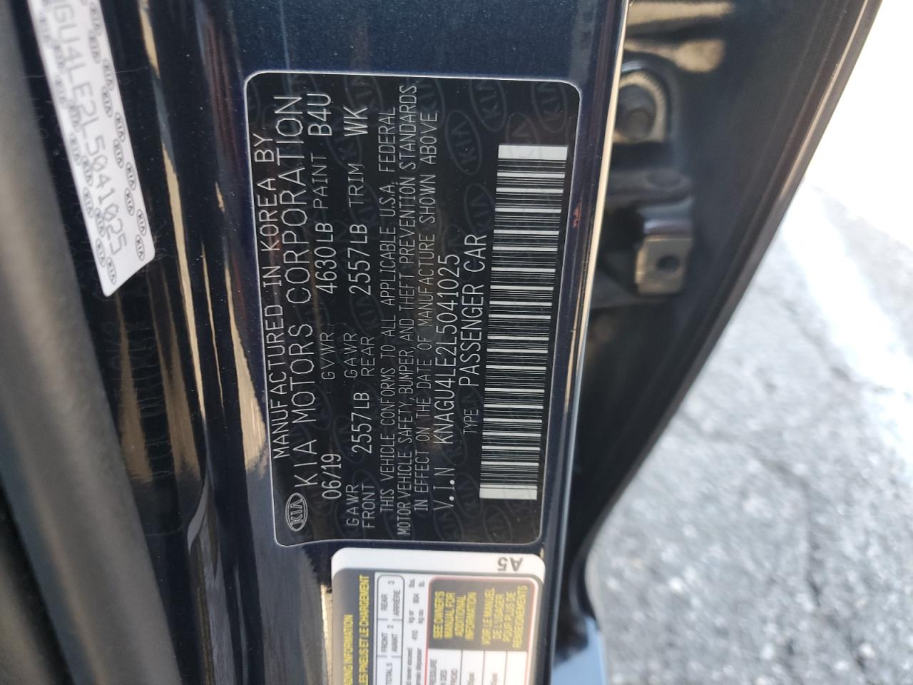 2020 KIA Optima VIN KNAGU4LE2L5041025 Copart auction photo, rear end / minor dent/scratches damage thumbnail 15