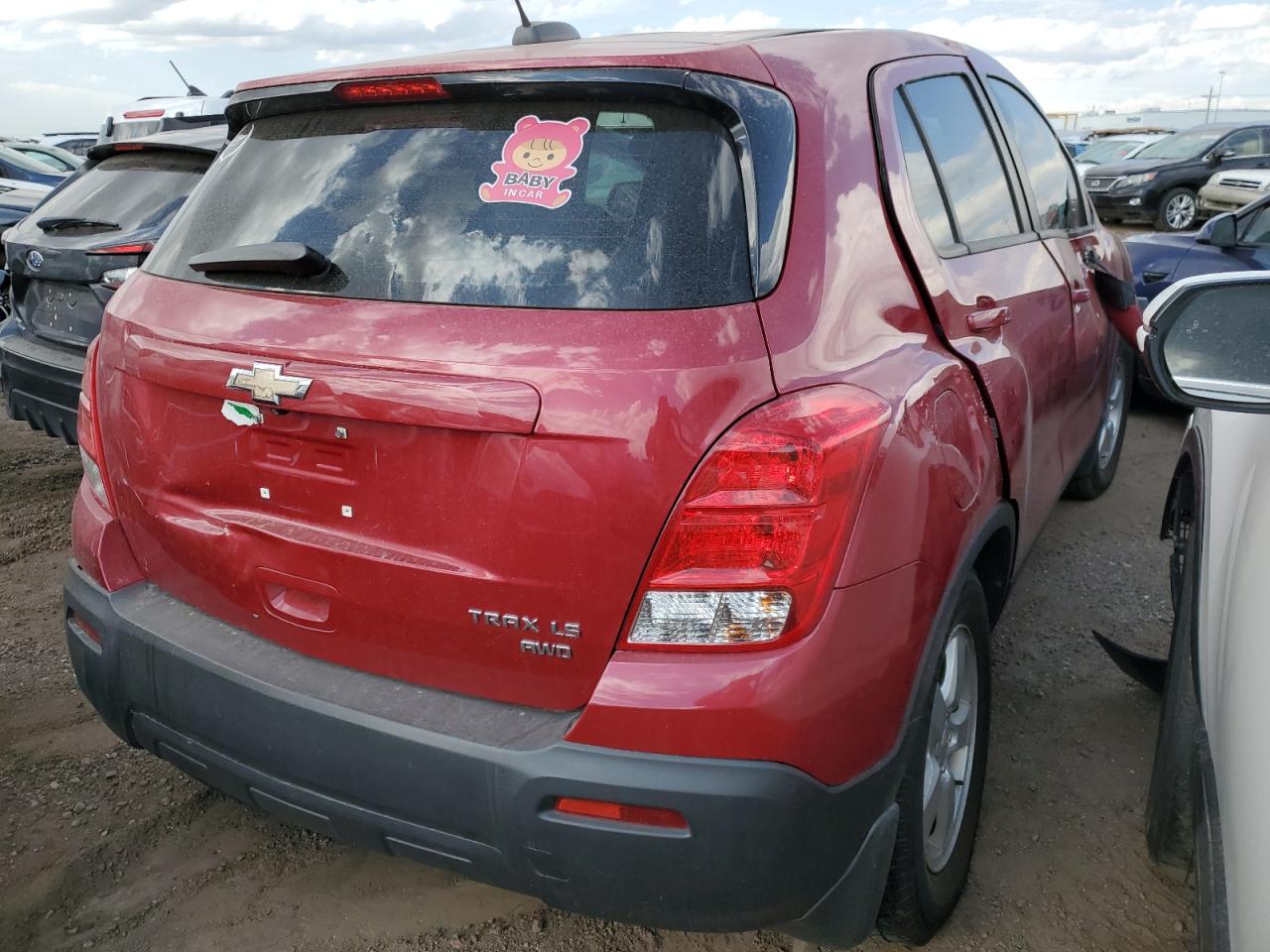 2015 Chevrolet Trax VIN KL7CJPSBXFB075221 Copart auction photo, all over damage thumbnail 3